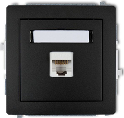Fotoja e Prizë kompjuteri Karlik DECO 1xRJ45, kat. 5e, 8-pin, e zezë mat