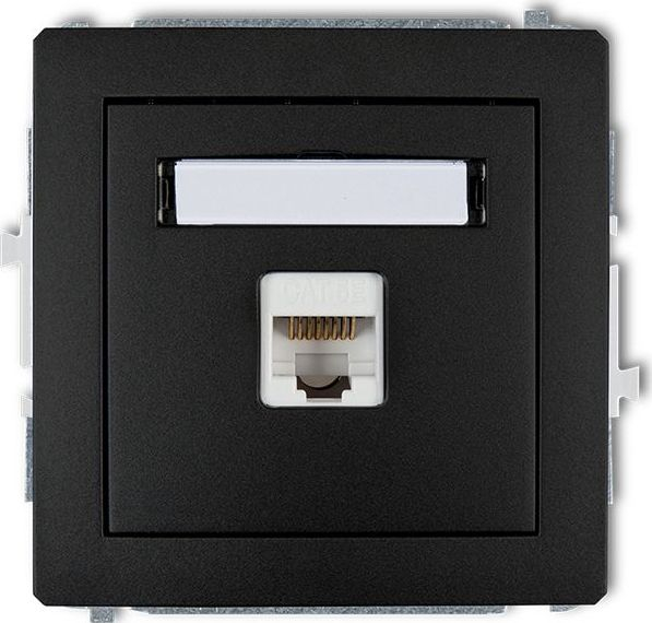 Fotoja e Prizë kompjuteri Karlik DECO 1xRJ45, kat. 5e, 8-pin, e zezë mat