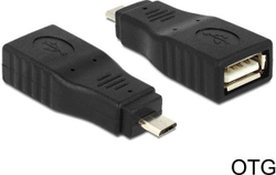 Fotoja e Përshtatës Delock microUSB - USB, i zi