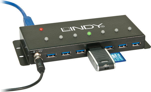 Fotoja e USB Hub Lindy 7x porte, USB-A 3.0