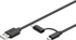 Fotoja e Kabllo Goobay USB-A në MicroUSB + USB-C Cable, 1 m, e zezë (71892), Picture 1
