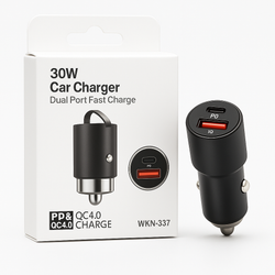 Fotoja e Karikues për vetura Lampa, USB + USB-C, 30W Fast Charge PD+QC 4.0 WKN 337