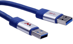 Fotoja e Kabllo Maclean USB-A - USB-A, 3m, e kaltër