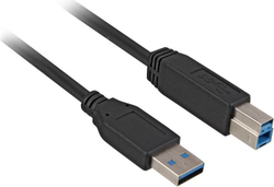 Fotoja e Kabllo Sharkoon USB-A - USB-B, 3m, e zezë