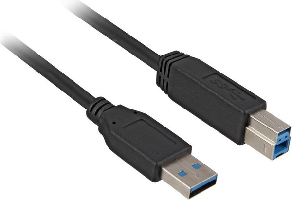 Fotoja e Kabllo Sharkoon USB-A - USB-B, 3m, e zezë