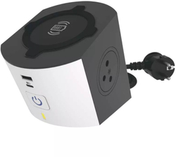 Fotoja e Kabllo zgjatëse Legrand, 2 priza, USB-A, USB-C, 10W, 2m, e zezë / bardhë