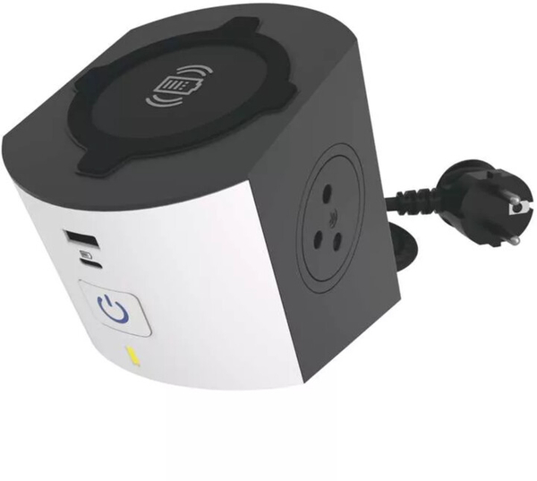 Fotoja e Kabllo zgjatëse Legrand, 2 priza, USB-A, USB-C, 10W, 2m, e zezë / bardhë