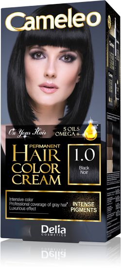 Fotoja e Ngjyrë për flokë Delia Cosmetics Cameleo HCC, nr. 1.0 Black