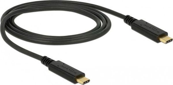 Fotoja e Kabllo Delock USB-C në USB-C, 1m, e zezë