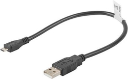 Fotoja e Kabllo Lanberg USB A - MicroUSB CA-USBM-10CC-0003-BK, 0.3m, e zezë