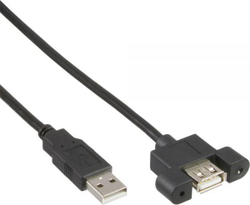 Fotoja e Kabllo InLine USB A - USB A 33440E, 0.6m, e zezë