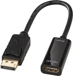 Fotoja e Përshtatës Lindy AV DisplayPort - HDMI, i zi