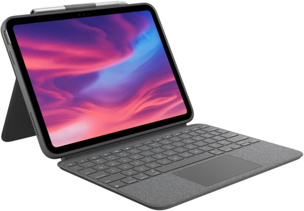 Fotoja e Këllëf me tastierë Logitech Combo Touch për Apple iPad 2022 (10th Generation), i hirtë