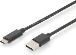 Fotoja e Kabllo USB Assmann (AK-300148-030-S), USB-A në USB-C, 3m, e zezë