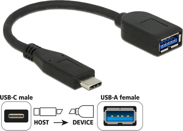 Fotoja e Përshtatës Digitus USB-C - USB-A, i zi