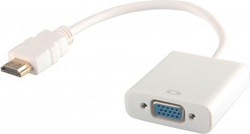 Fotoja e Përshtatës AV Savio HDMI - D-Sub (VGA), i bardhë