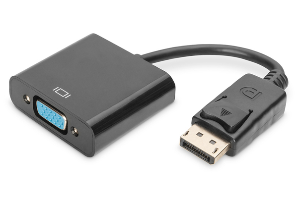 Fotoja e Përshtatës AV Digitus DisplayPort - VGA, i zi