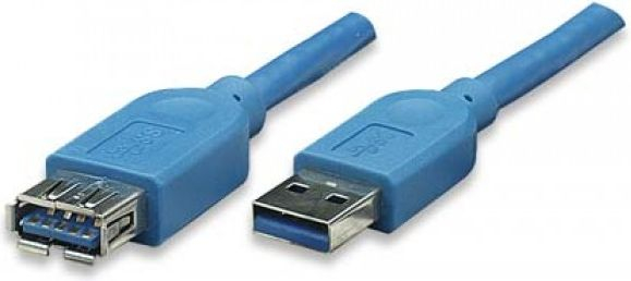 Fotoja e Kabllo Techly USB-A në USB-A, 0.5 m, e kaltër