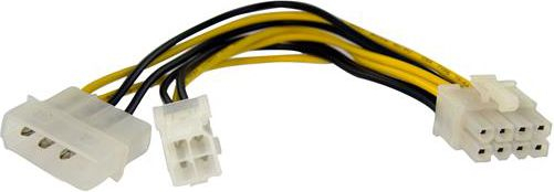 Fotoja e Kabllo StarTech Molex - ATX/EPS 8-pin, 0.15m, e verdhë