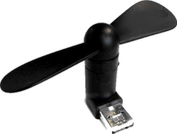 Fotoja e Ventilator Mini USB 2në1, i zi