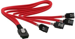 Fotoja e Kabllo InLine SFF 8087 - SATA x4 27620, 0.5 m, e kuqe