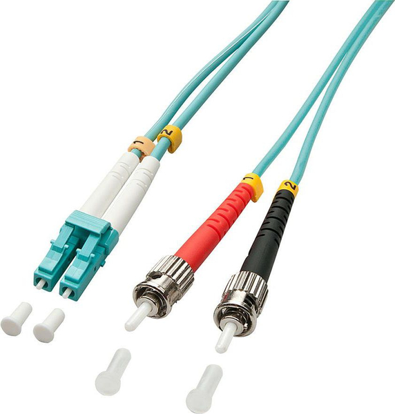 Fotoja e Kabllo me fibra optike patchcord Lindy LC/ST, OM3, 50/125µm, 20m