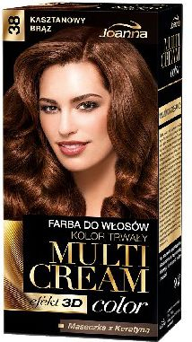 Fotoja e Ngjyrë për flokë Joanna Multi Cream Color nr. 38 Chestnut Brown