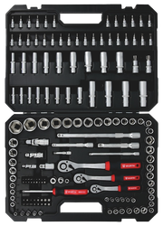 Fotoja e Set arpion me çelësa kokë, Würth, 1/4", 3/8", 1/2", 6 këndore, 154copë
