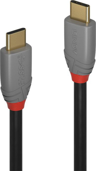 Fotoja e Kabllo Lindy USB-C në USB-C, 0.5m, e hirtë