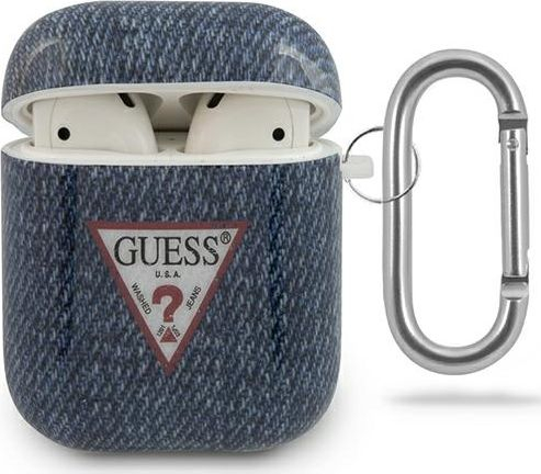 Fotoja e Kuti mbrojtëse Guess Jeans Collection për Airpods 1/2, e kaltër e errët