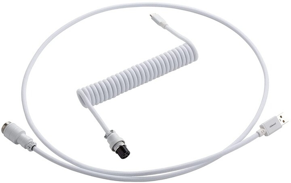 Fotoja e Kabllo CableMod Pro Coiled, USB-C/USB-A, 1,5m, e bardhë