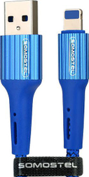 Fotoja e Kabllo Somostel USB-A - Lightning Cable, 1m, e kaltër