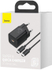 Fotoja e Karikues Baseus Super Si Quick 1C, USB-C, 25W, i zi + kabllo USB-C - USB-C, 3A, 1M, e zezë, Picture 8