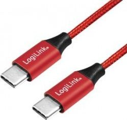 Fotoja e Kabllo USB-C LogiLink CU0156, 1 m, e kuqe