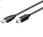 Fotoja e Kabllo MicroConnect USB-A në USB-B, 3m, e zezë