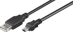 Fotoja e Kabllo USB Goobay, USB-A në miniUSB, 0.3 m, e zezë