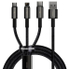 Fotoja e Kabllo karikuese BASEUS Superior 3në1, USB-A - USB-C / micro USB / Lightning, 1.5m, e zezë, Picture 1