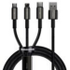 Fotoja e Kabllo karikuese BASEUS Superior 3në1, USB-A - USB-C / micro USB / Lightning, 1.5m, e zezë, Picture 7