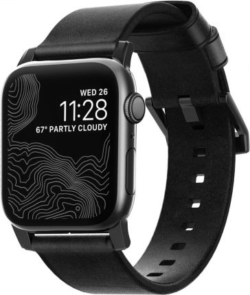 Fotoja e Rrip Nomad Modern Leather për orë Apple Watch 42mm / 44mm, i zi