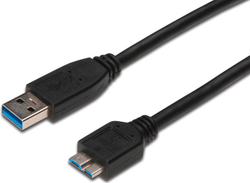 Fotoja e KAbllo Digitus USB-A - microUSB, 0.25m, e zezë