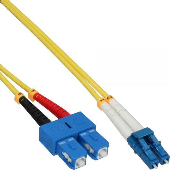 Fotoja e Kabllo rrjeti InLine Fiber Optic, LC / SC, 5m, e verdhë
