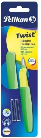 Fotoja e Stilolaps me stilograf Pelikan Twist P457 M Neon Green + 2 rimbushje