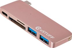 Fotoja e USB Hub eSTUFF, USB-C, USB 3.0, SD, microSD, rozë