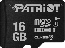 Fotoja e Kartë MicroSDHC Patriot LX Series, 16 GB, Class 10, e zezë
