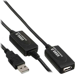Fotoja e Kabllo InLine USB-A, 10 m, e zezë