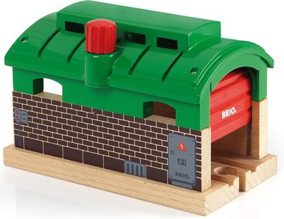 Fotoja e Lodër Brio World Garazh për trena 33574, 16,3 × 8,1 × 10,4 cm, druri FSC, shumëngjyrëshe