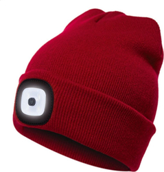 Fotoja e Kapuç me dritë Platinet Beanies, 4 LED, 48 lm, i kuq