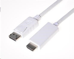 Fotoja e Kabllo PremiumCord DisplayPort - HDMI, 2m, i bardhë