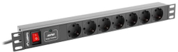 Fotoja e Kabllo vazhduese Lanberg PDU 19" 1U 7x Schuko (PDU-07F-0200-BK), 2m, e zezë