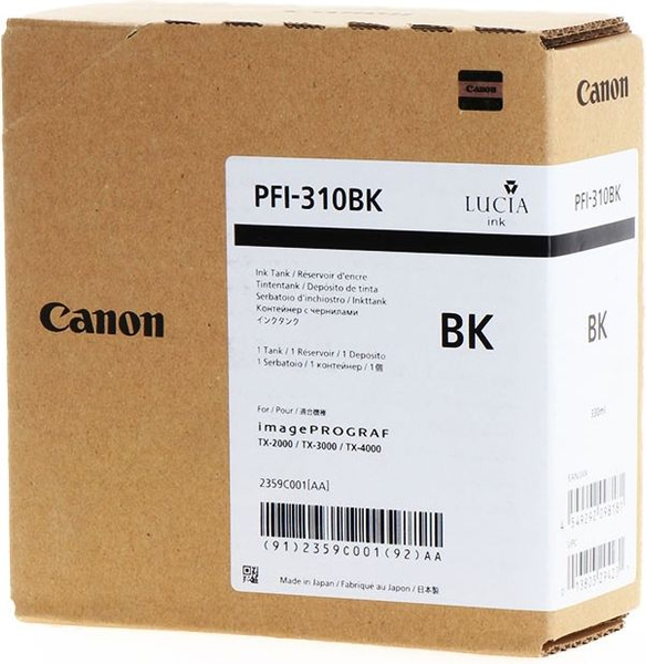 Fotoja e Ngjyrë për printer Canon PFI-310 BK, 130 ml, e zezë